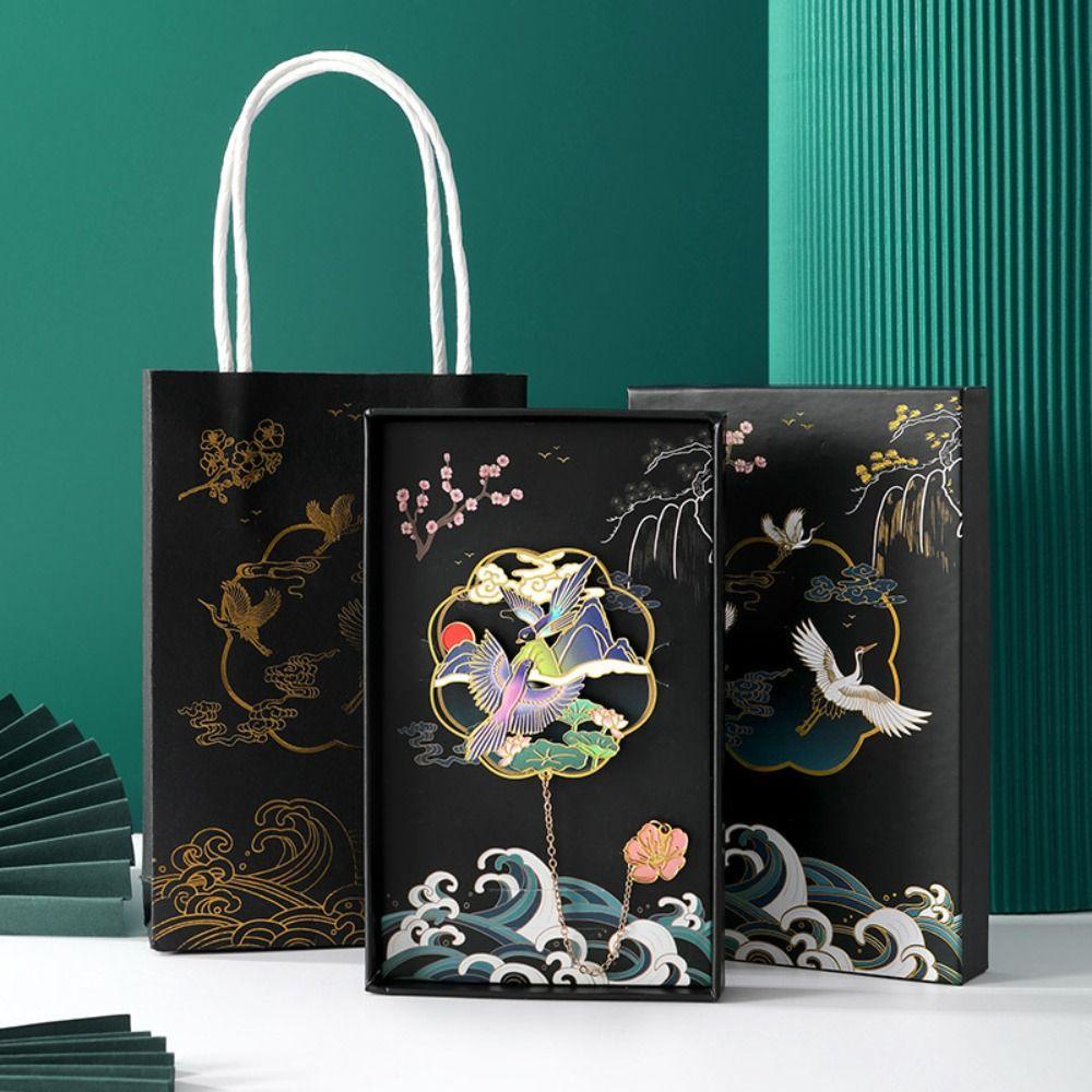 Mmluck crane Đánh Dấu Trang Sách Khoét Rỗng Bằng Kim Loại Kiểu Trung Hoa Sáng Tạo Dùng Làm Quà Tặng Sinh Nhật May Mắn
