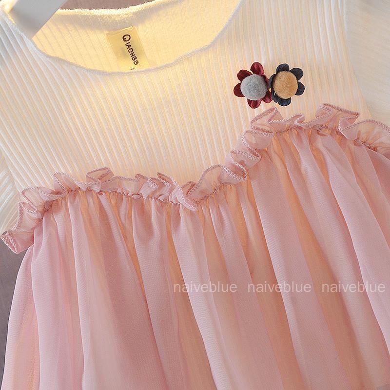 Đầm Chiffon Tay Ngắn Thời Trang Mùa Hè Xinh Xắn Cho Bé Gái