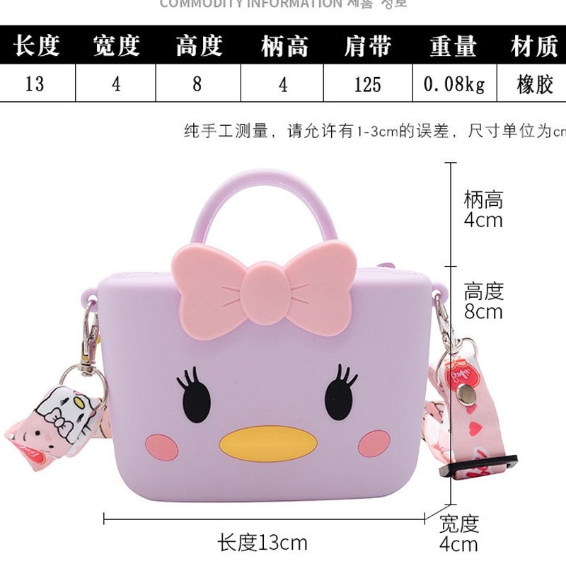 Túi Đeo Vai Bằng Silicon Họa Tiết Hoạt Hình Mèo Kitty Dễ Thương Cho Bé