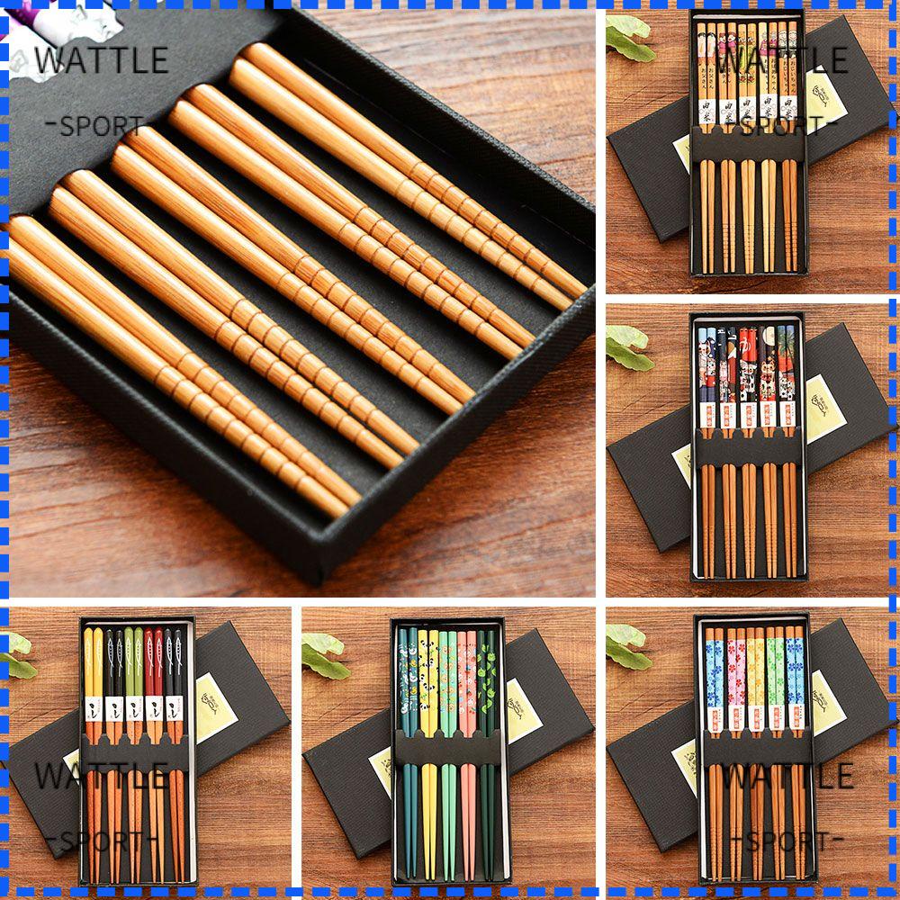Bộ 5 Đôi Đũa Tre Chống Trượt Tiện Dụng Cho Gia Đình