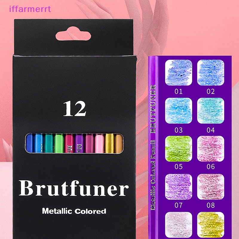 Set 12 Bút Chì Màu Ánh Kim Dùng Vẽ Tranh Chuyên Nghiệp