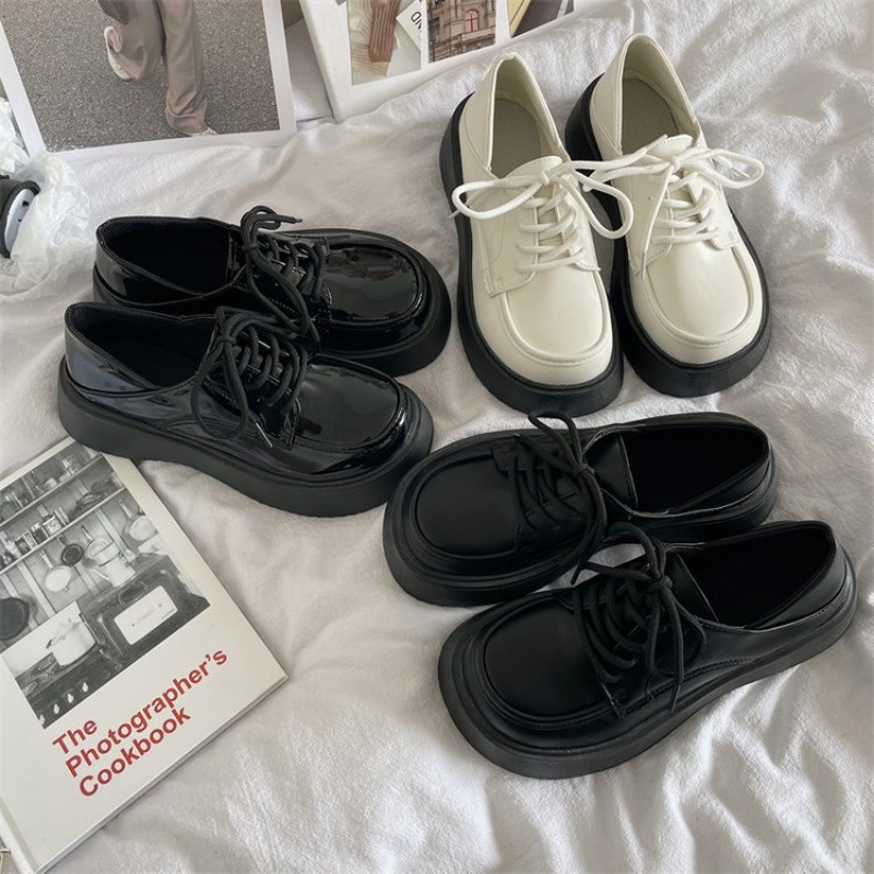 Giày Da Đế Dày Tăng Chiều Cao Phong Cách Lolita Anh Quốc Thời Trang Xuân Hè 2023 Cho Nữ