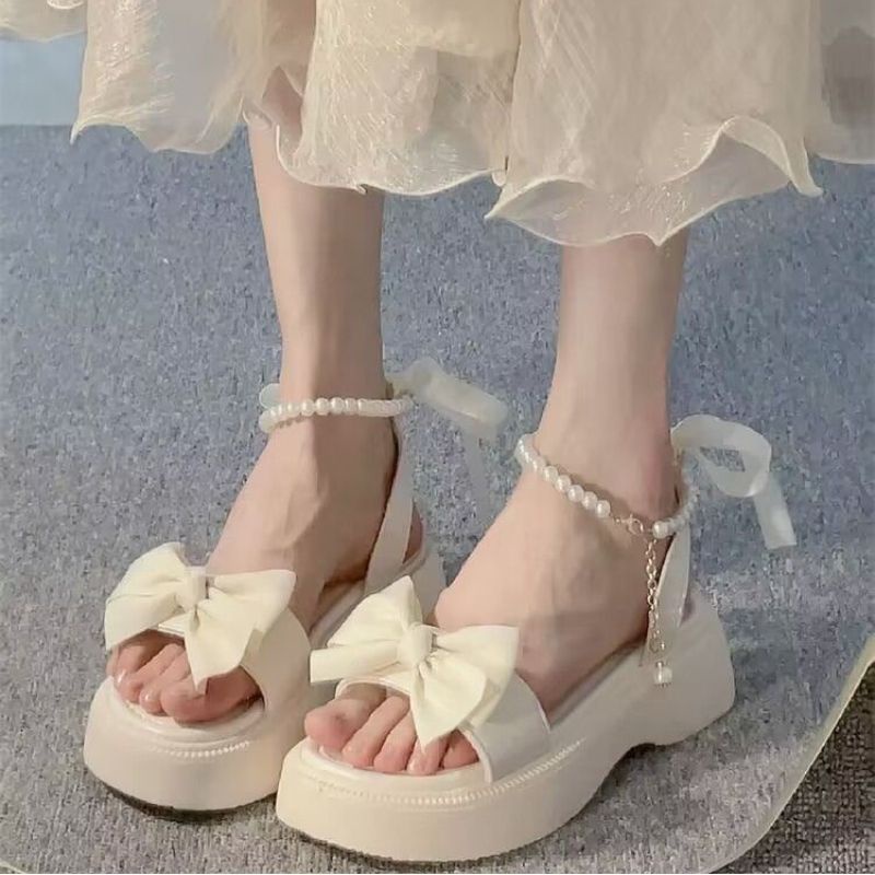 Xăng đan Đính Nơ Thời Trang Mùa Hè Cho Nữ