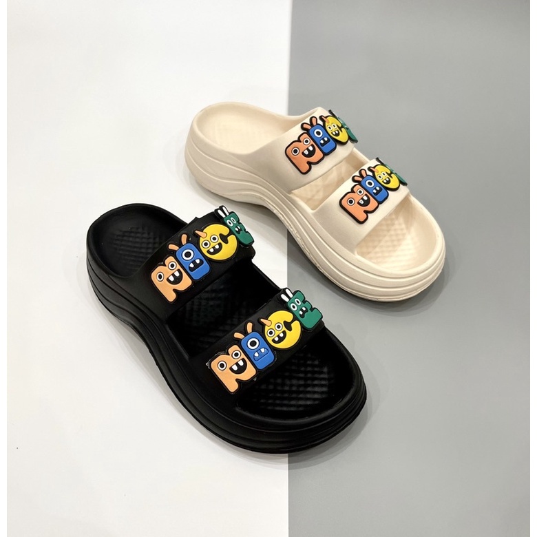 Dép đế đúc quai ngang thời trang nữ, Dép lê nữ 2 quai dễ đi dễ kết hợp tăng chiều cao