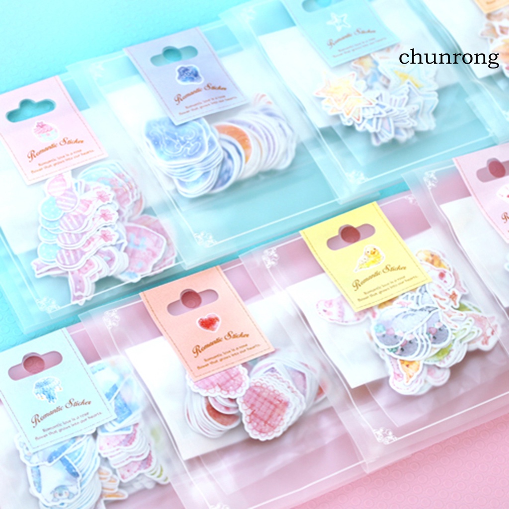 Set 70 Miếng Dán PVC Màu Nước Dễ Thương Trang Trí Vali Laptop