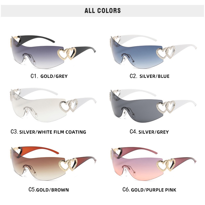 Kính Mát Gọng Trái Tim Y2K Thời Trang Mới Cho Nam Và Nữ