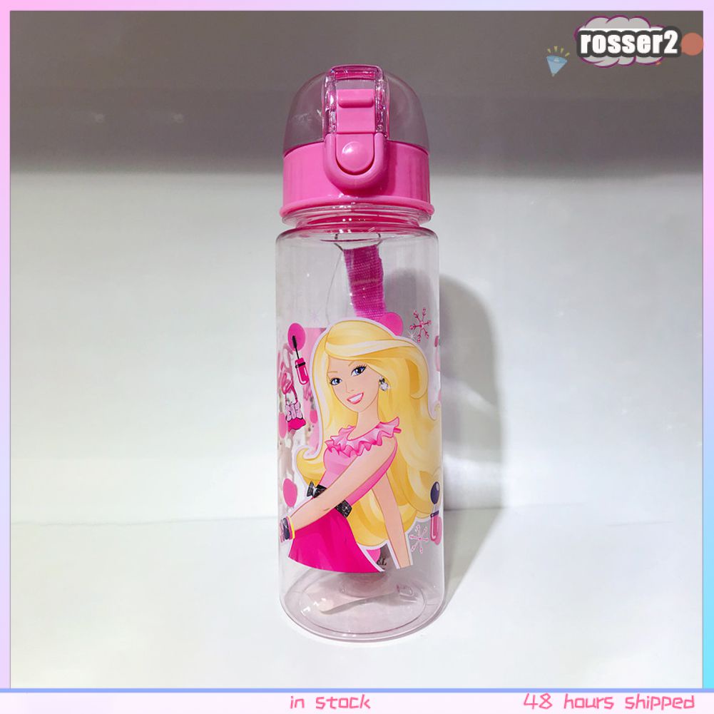 550Ml Di Động Công Chúa Barbie Dễ Thương Cốc Tập Uống Hoạt Hình Cô Gái Nhựa Trẻ Em Bình Thể Thao-Rosser2