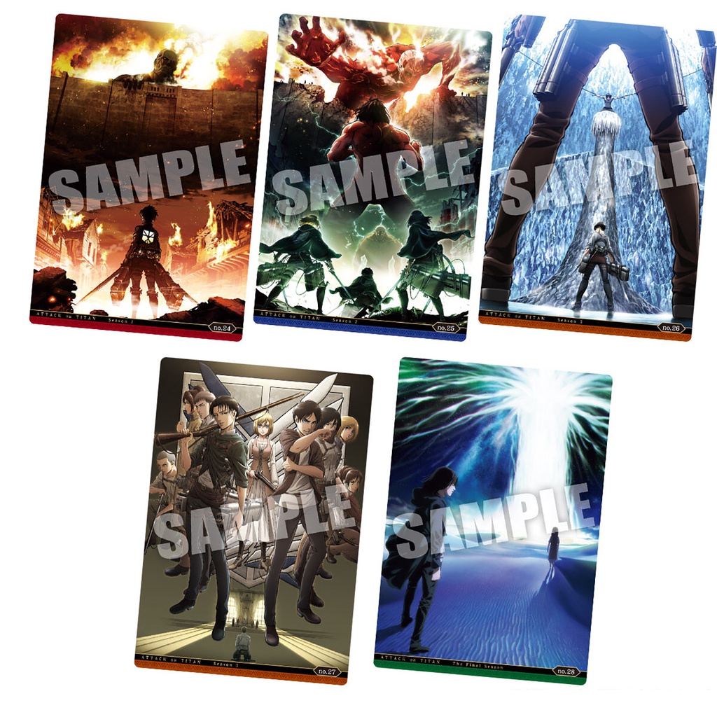 Pack thẻ nhân phẩm bánh xốp Attack On Titan The Final season chính hãng - AOT wafer card