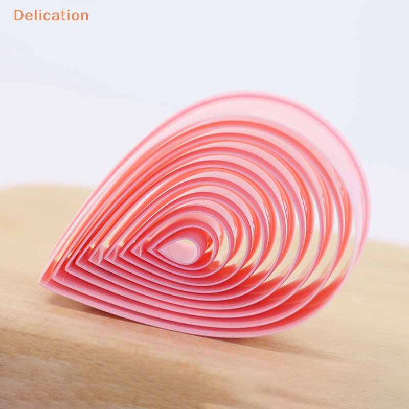 Bộ 10 khuôn cắt bánh quy ELEBUY tạo hình giọt nước 1.5-9.6cm làm bánh/ đất sét polymer/ trái cây