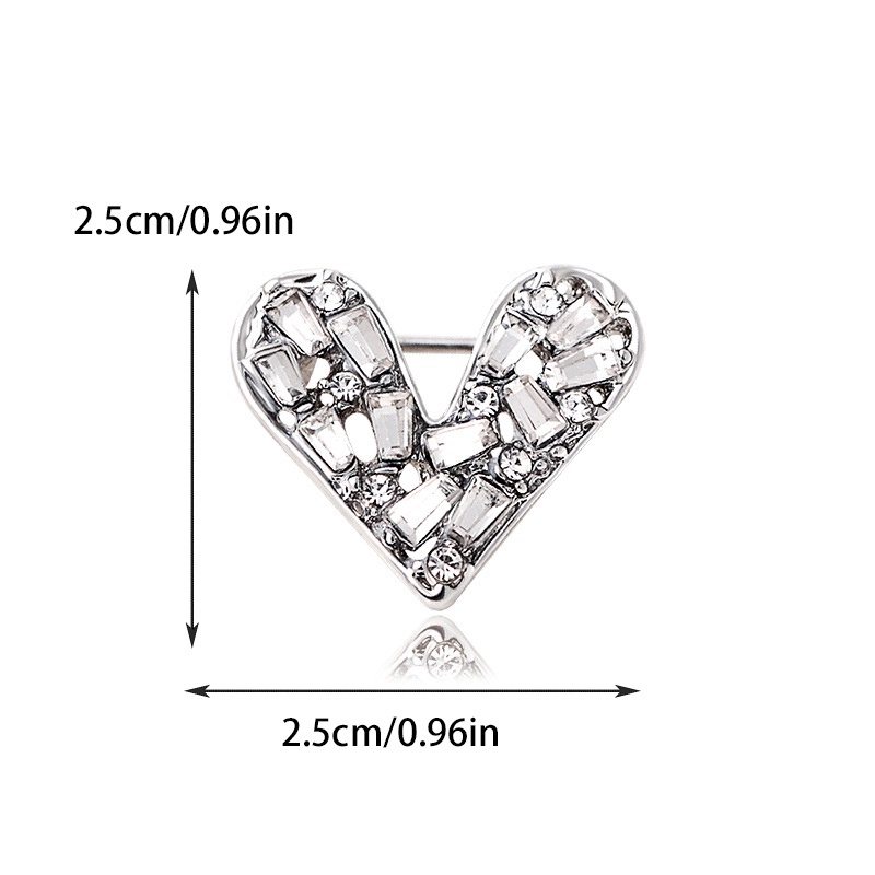 Ghim Cài Áo Hình Trái Tim Đính Đá Nhân Tạo Thời Trang