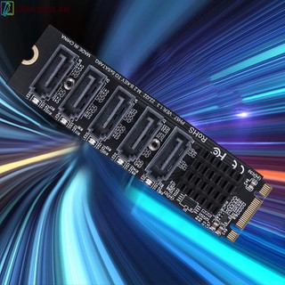 Thẻ mở rộng m.2 mkey pci-e 5/6 cổng bộ chuyển đổi nvme sang sata bộ chuyển đổi 6gpbs