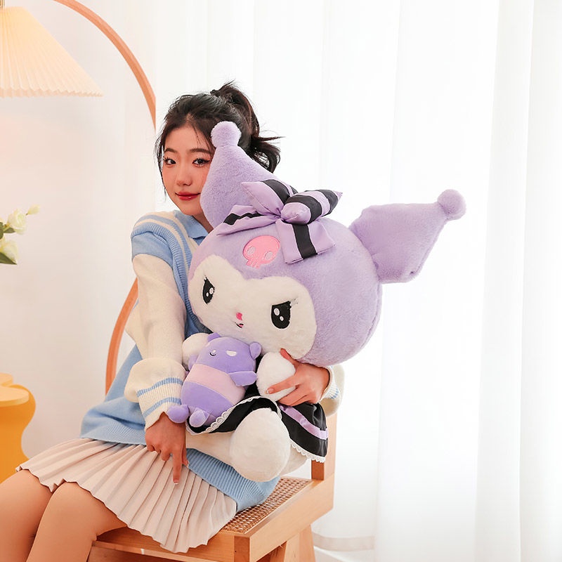 Búp Bê Nhồi Bông Kuromi Màu Tím Dễ Thương Dùng Làm Quà Tặng Sinh Nhật Cho Bé Gái