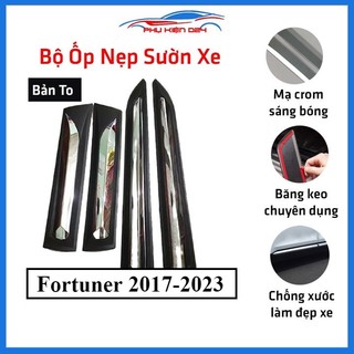 Bộ ốp nẹp sườn fortuner 2017-2018-2019-2020-2021-2022-2023 bản to trang trí làm đẹp xe