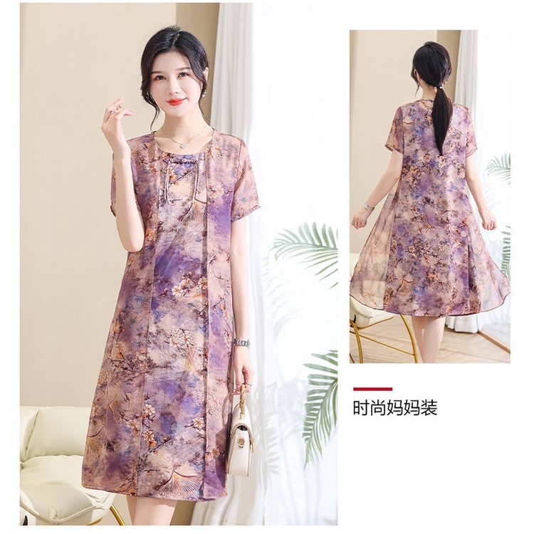 Đầm Sườn Xám Cách Tân Phong Cách Phương Tây Thời Trang Mùa Hè Hàng Mới Dành Cho Phụ Nữ Trung Niên