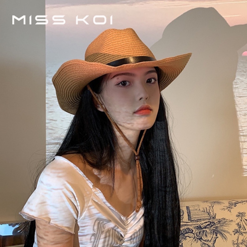 Misskoi  Mũ Rơm Cao Bồi Vành Rộng Chống Nắng Đi Du Lịch Leo Núi Hợp Thời Trang Cho Nam Và Nữ