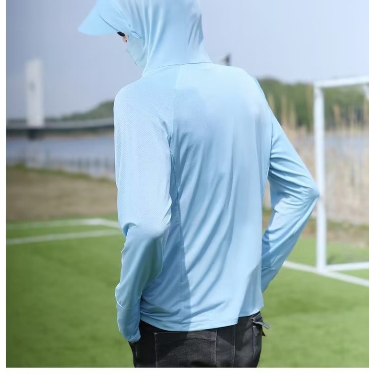 M-8xl áo sơ mi chống nắng có mũ trùm đầu đơn giản dành cho nam giới plus size áo chống nắng hoodie causal lỏng tay áo dài