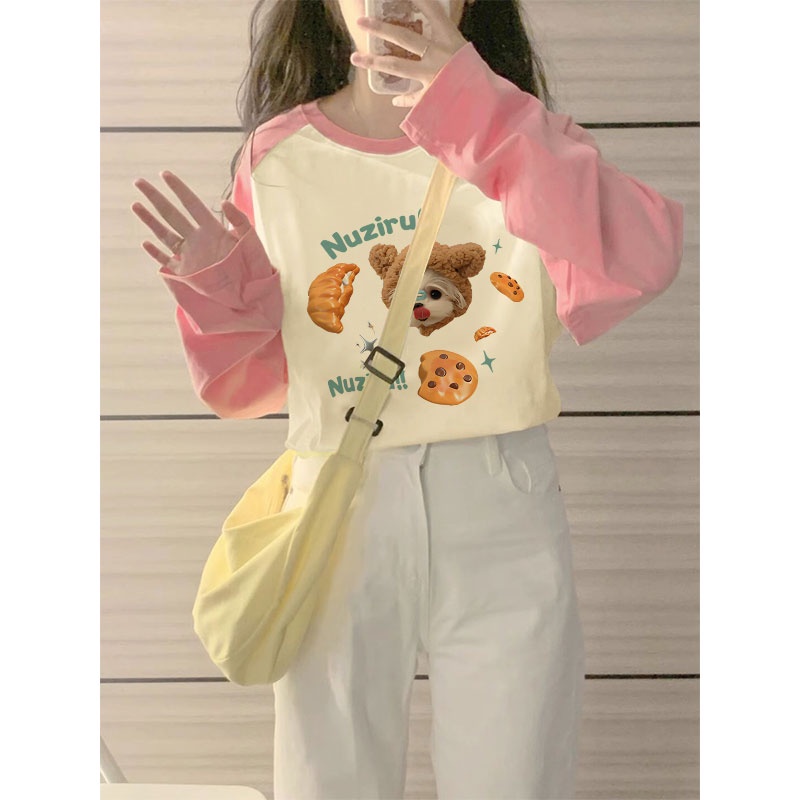 Áo Thun Nữ Tay Dài Cổ Tròn 100% Cotton Hiixivi 2023
