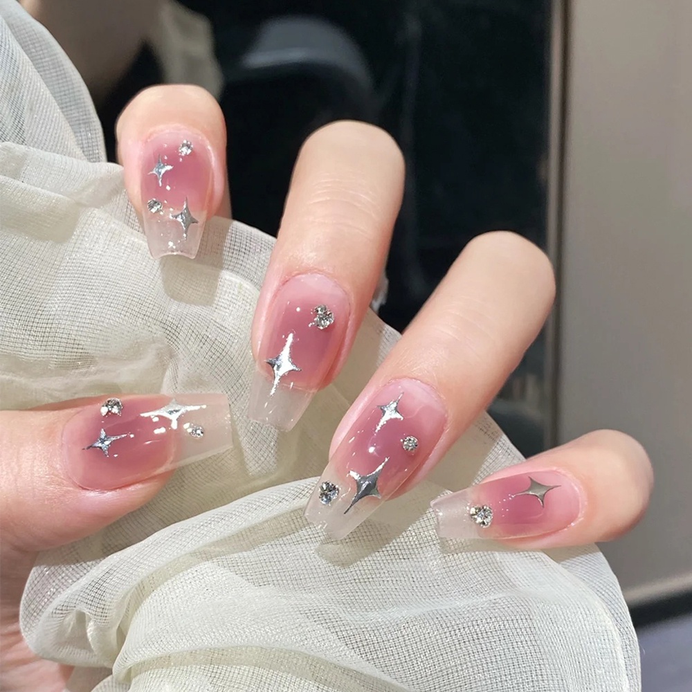 Simple laser stars manicure stickers / ins style shiny bronzing manicure accessories / nail self-adhesive slider stickers / diy art dec decor decals for women girls