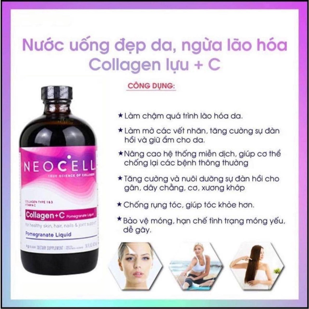 Collagen Neocell + C Dạng Nước Uống Pomegranate 473ml