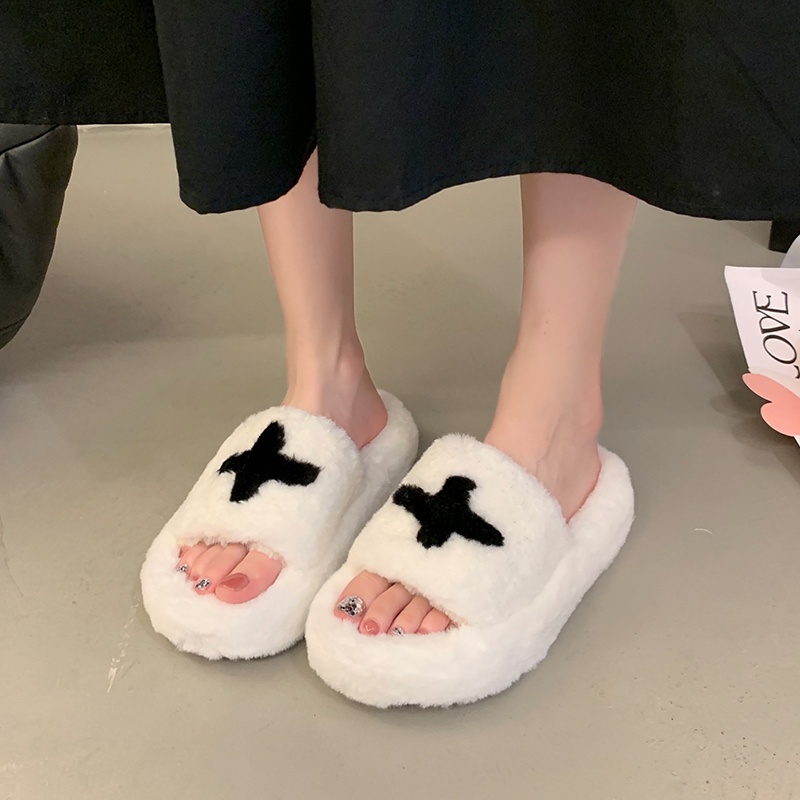 Dép bông ATIKOTA đế dày mềm mại nhẹ nhàng đi trong nhà ngoài trời cho nữ