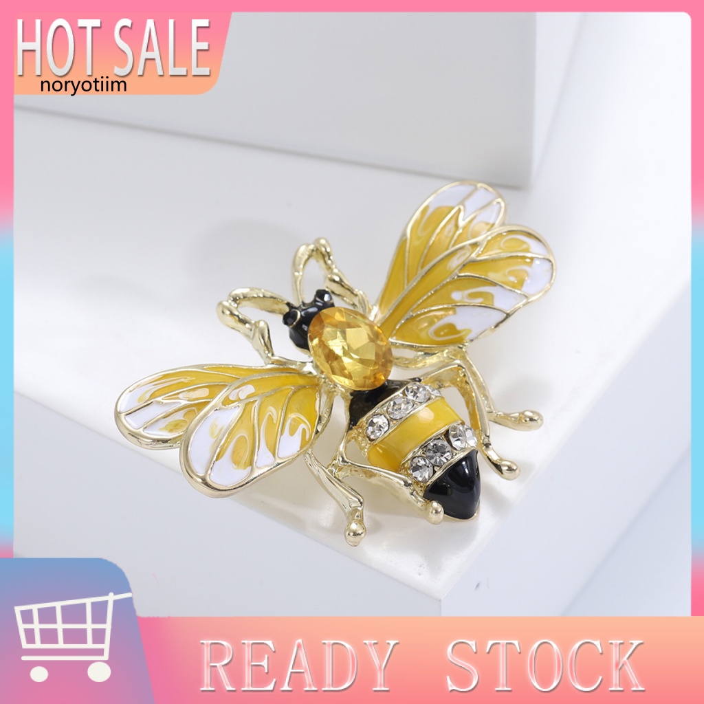 Nor bee brooch pin lấp lánh chống gỉ chống ăn mòn côn trùng lớn trâm cài áo thời trang phụ kiện áo khoác