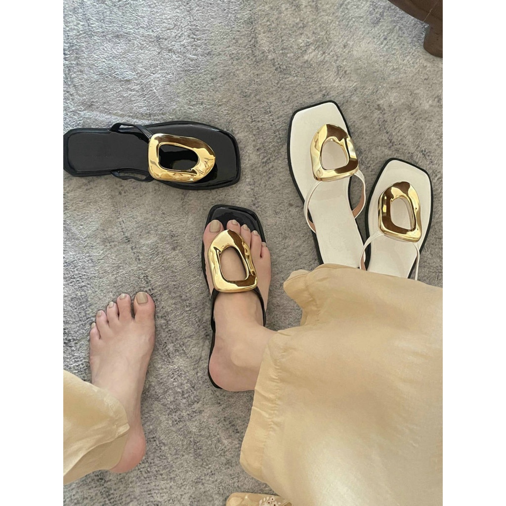 Dép Sandal Xỏ Ngón Đế Bằng Phong Cách Pháp Thời Trang Mùa Hè Hàng Mới Dành Cho Bạn Nữ