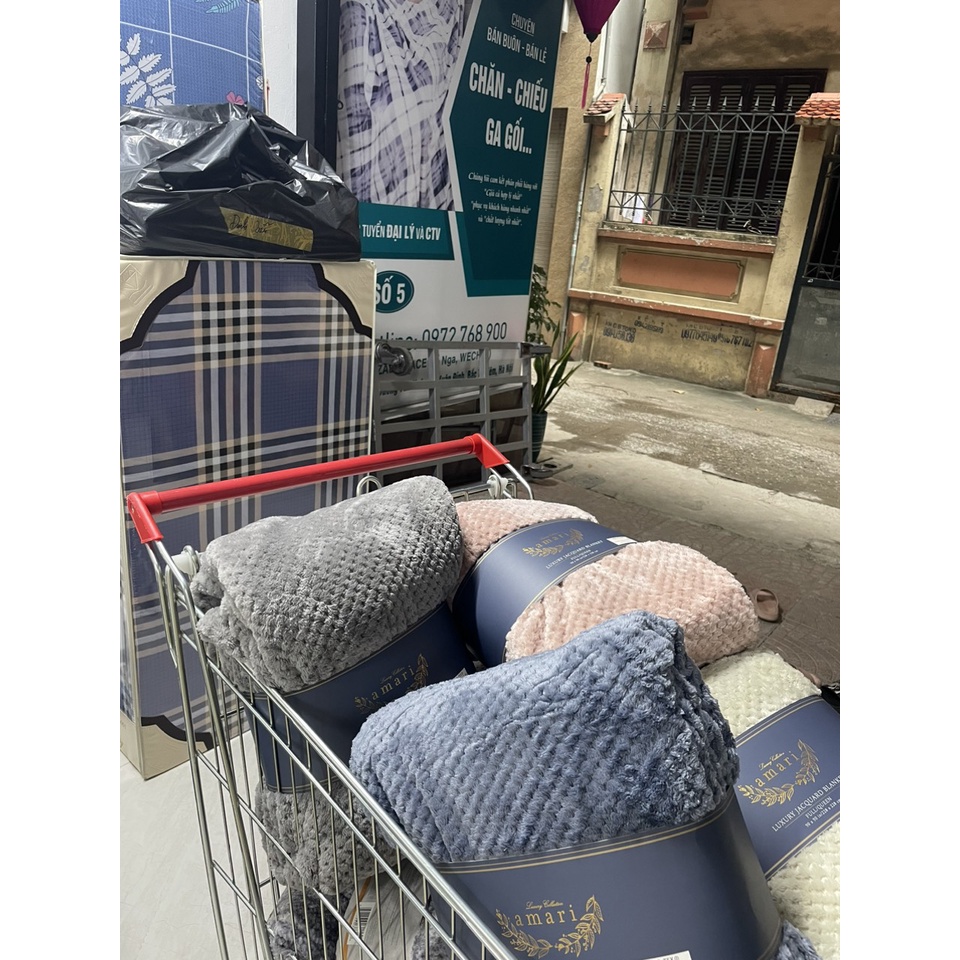 Chăn lông thỏ AMARI 228x228cm Châu Âu mỏng mùa đông cao cấp chính hãng Nishikawajp