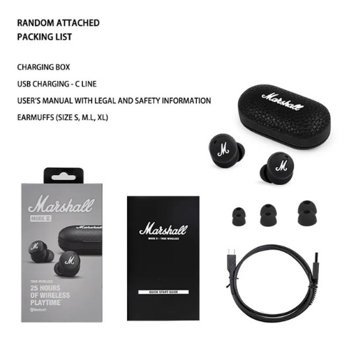 Tai Nghe Bluetooth Marshall Mode 2 Tai Nghe Không Dây Chống Ồn, Bass Mạnh Mẽ, Chống Thấm Mồ Hôi, Bụi Bẩn Có Micro