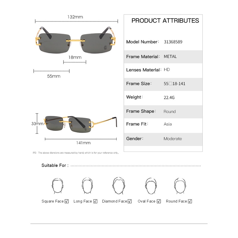 Cá tính mới không khung carter fire thương hiệu sang trọng kính râm phụ nữ cross-border street shooting trend kính râm nam ngoại thương uv400 nhà sản xuất bán buôn kính