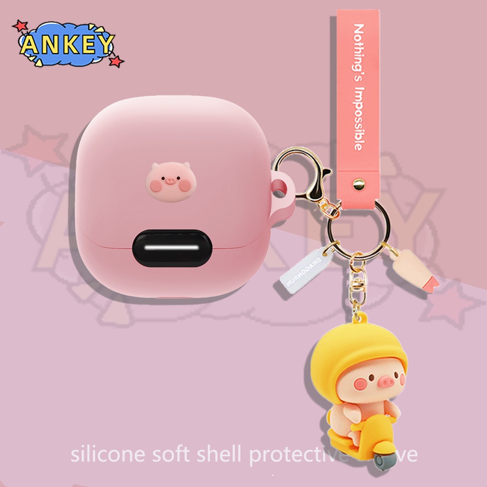 Ốp Vỏ Bảo Vệ Hộp Sạc Tai Nghe anker soundcore Lity 4 nc / Lility air 2 pro Bằng Silicon Mềm Hình Chú Heo Dễ Thương