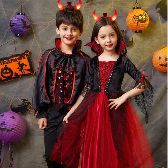 Bộ Đồ Hóa Trang Phù Thủy Ma Cà Rồng Cho Bé Trai Gái Dịp halloween