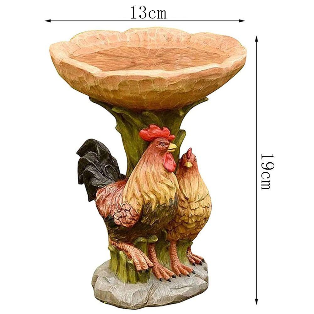 Dalton rooster bird feeder, resin funny animal bird feeder, những người yêu thích chim mộc mạc thực tế không thấm nước sáng tạo