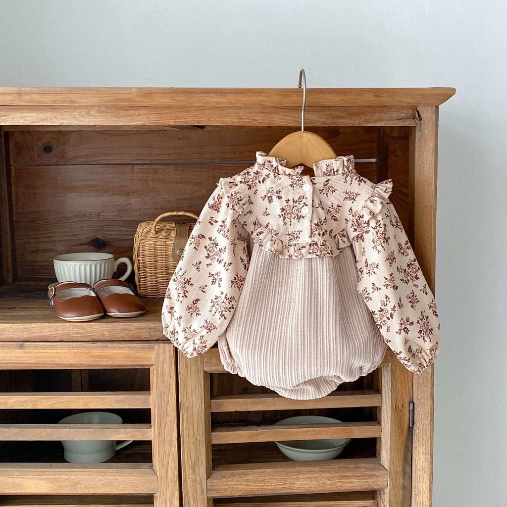 Áo Liền Quần Tay Dài Vải Nhung Thời Trang Mùa Thu 2023 W9LZ Cho Bé Gái