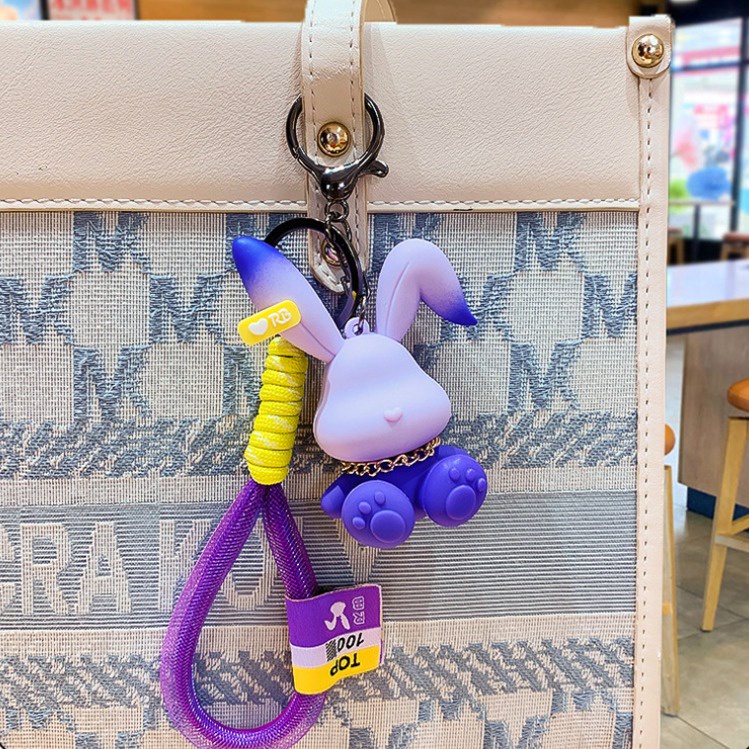 Móc Khóa Hình Thỏ Hoạt Hình Màu Gradient Sáng Tạo