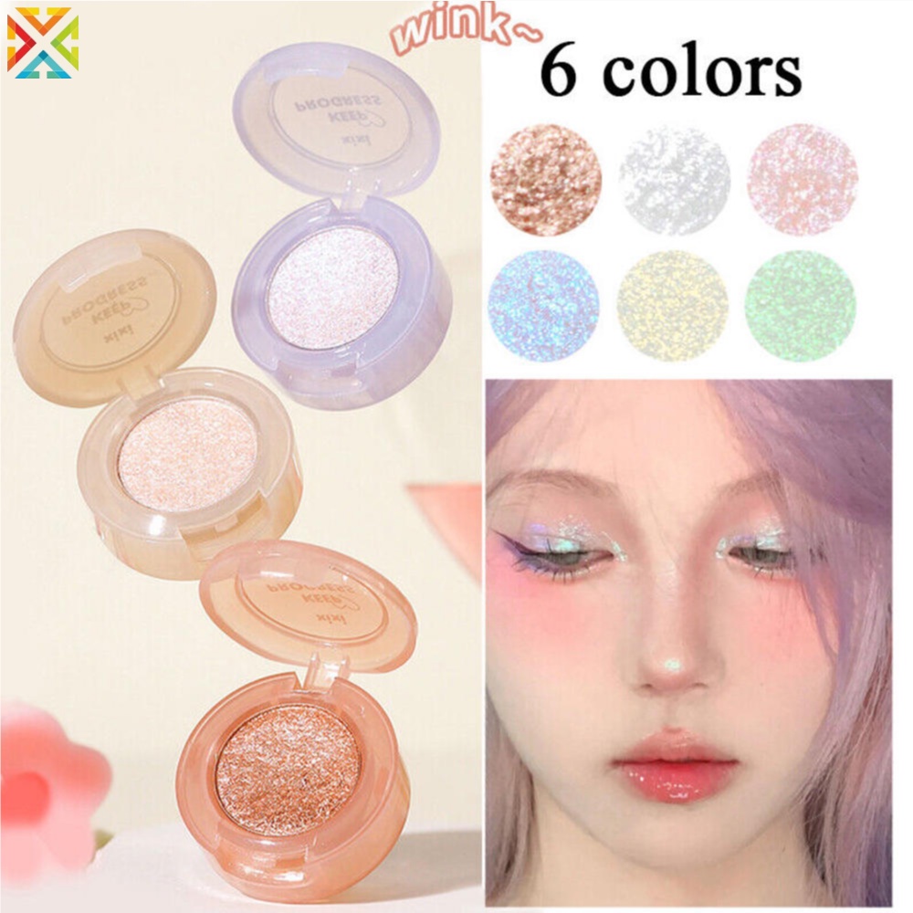 Ins earth pearlescent naked makeup beginner lasting không màu lady shiny monochrome shiny eye shadow trang điểm có độ bóng cao