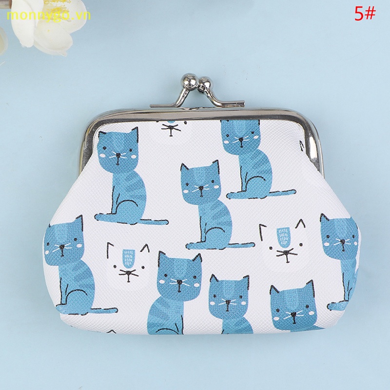 Monnygo Ví Đựng Tiền Xu In Hình Mèo Xinh Xắn