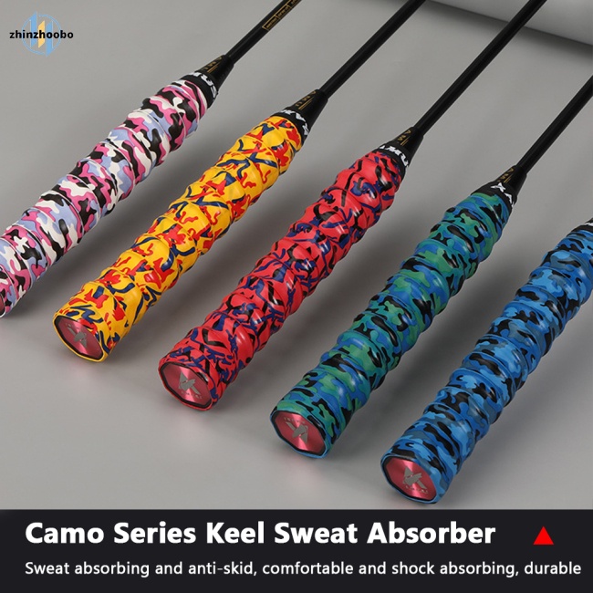 Zhin camouflage handle tape dày anti-slip thấm hút mồ hôi băng quấn mồ hôi cho vợt cầu lông tennis