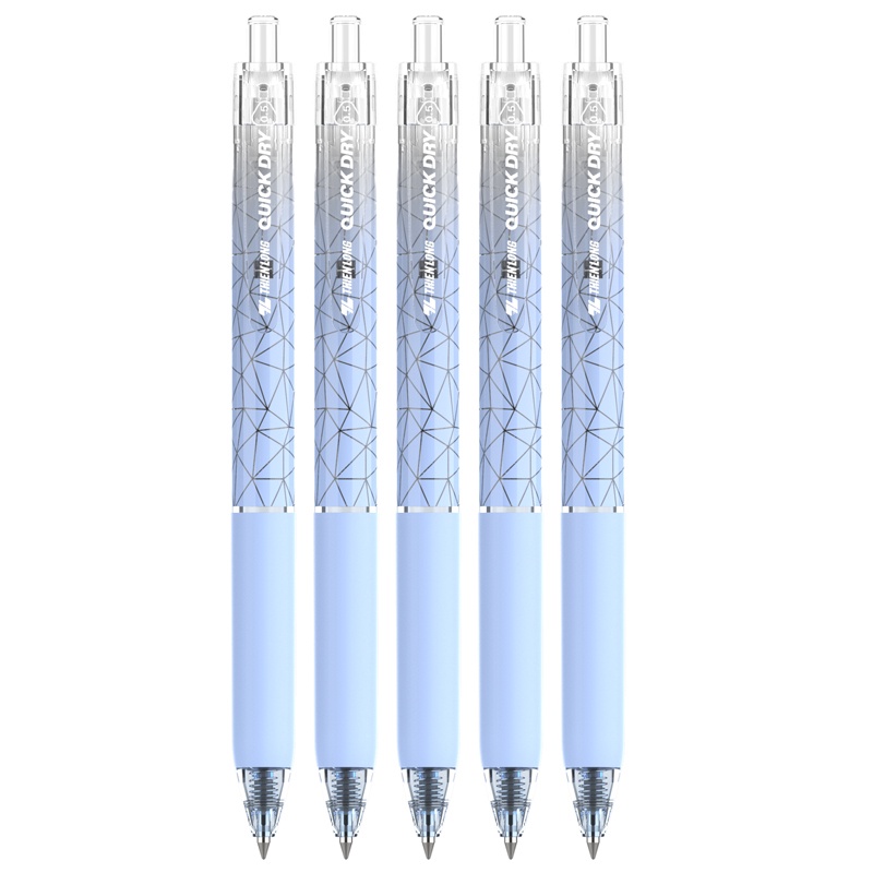 Vỉ 5 Bút Gel Quick Dry 0.5 mm - Thiên Long GEL-033 - Mực Xanh