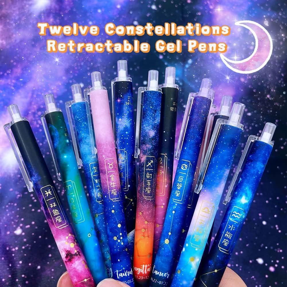 Risedot gel pista, bút bi đen 0,5mm 12 chiếc, đồ dùng văn phòng cung hoàng đạo