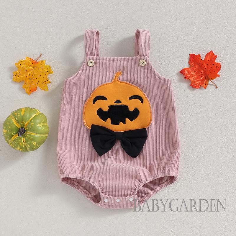 Jumpsuit Nhung SáT NáCh, HọA TiếT Bí Ngô halloween Cho Bé