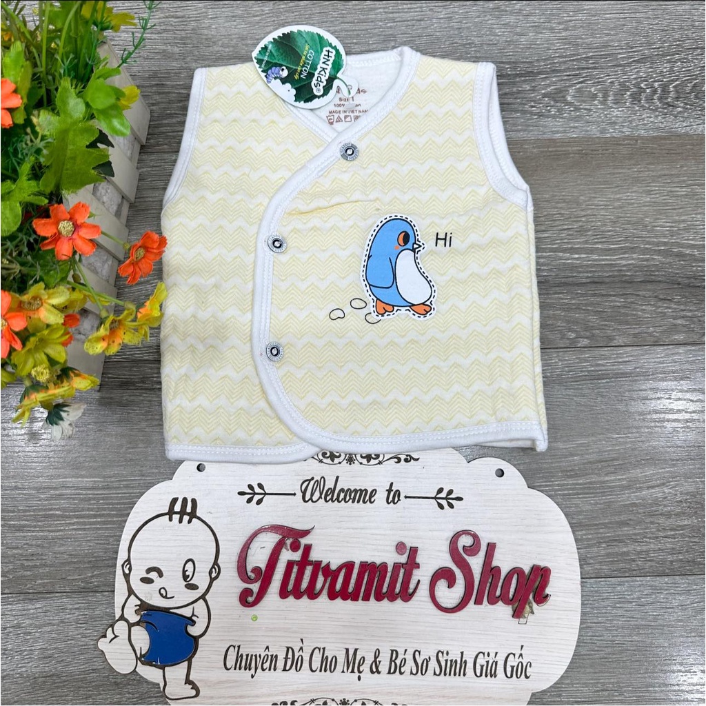 Áo gile hnkids vải trần bông cho bé mặc thu đông