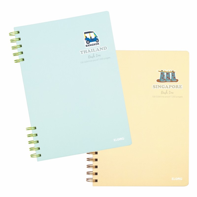 Vở lò xo 2 đầu caro 6x6mm nét đứt B5 120-200 trang kẻ ngang, Klong full mẫu tùy chọn