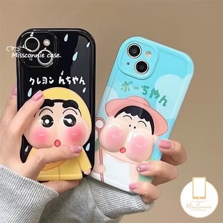 Funny crayon shin-chan pinching face cover phone tương thích cho iphone 7plus xr 11 14 12 13 pro max 6 6s 7 8 plus x xs max se new creative 3d decompression soft glossy case