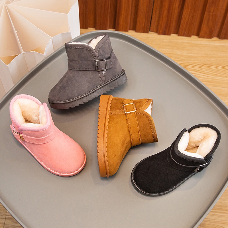 SUPER KIDS Giày đi tuyết trẻ em giày bé gái giày bé trai giày bông dày lông cừu