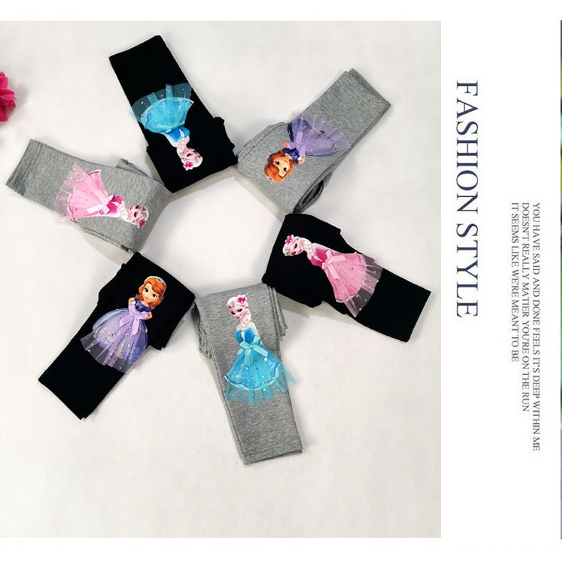 Quần Legging Bé Gái 100-140cm Xuân Thu Phong Cách Mới Bé Gái Phiên Bản Hàn Quốc Xu Hướng Thời Trang Phong Cách Mỏng Phù Hợp Với Quần Hoạt Hình Dễ Thương Bé Gái