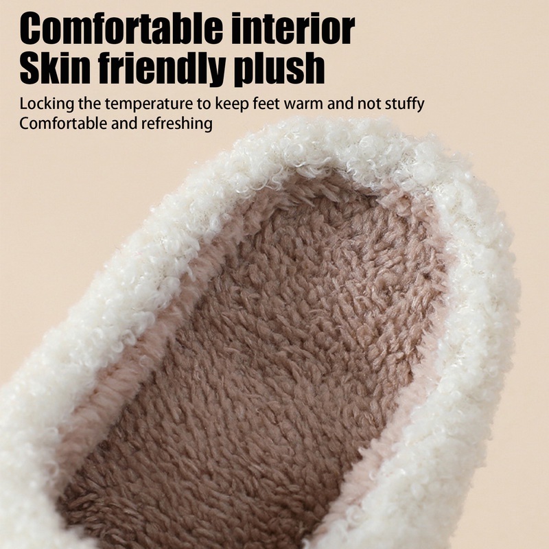 Dép Bông Đi Trong Nhà Và Ngoài Trời Cách Nhiệt Bằng Vải Nhung Kẻ Dành Cho Cặp Đôi