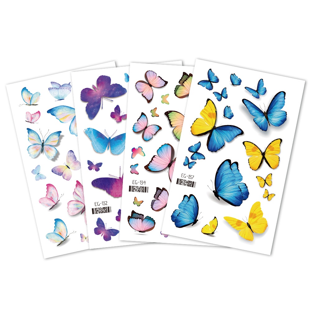 Hình Xăm Dán Tạm Thời Hình Bướm Lấp Lánh