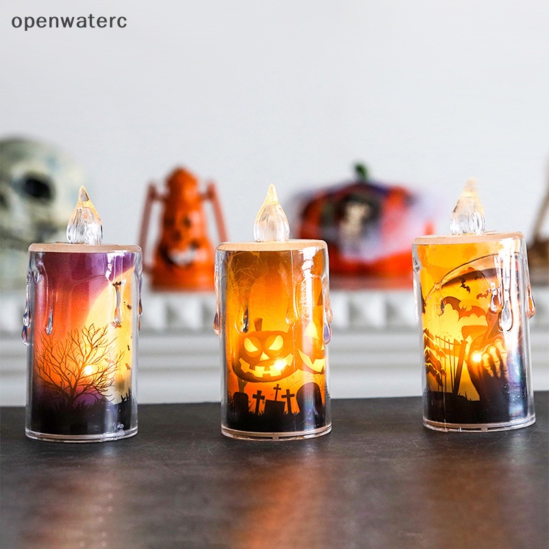 Openwaterc halloween đèn led kinh dị ma bí ngô lâu đài hallowen trang trí bữa tiệc ngôi nhà hanted đạo cụ kinh dị đồ trang trí ngoài trời vn