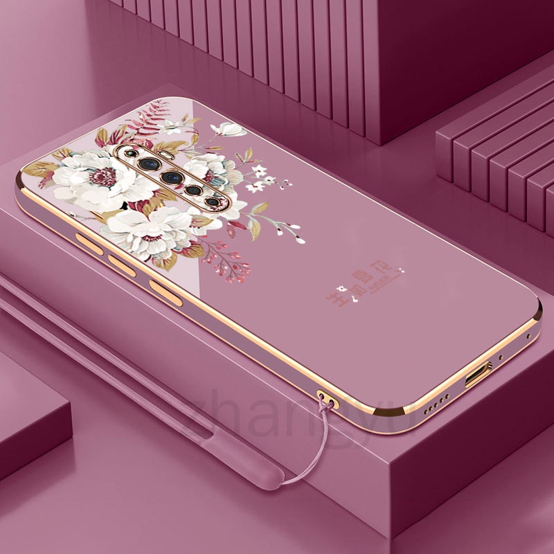 ốp lưng OPPO Reno OPPO RENO 2 RENO 2F RENO2 F Ốp Điện Thoại TPU silicone Mềm Mạ Điện Summer flower T