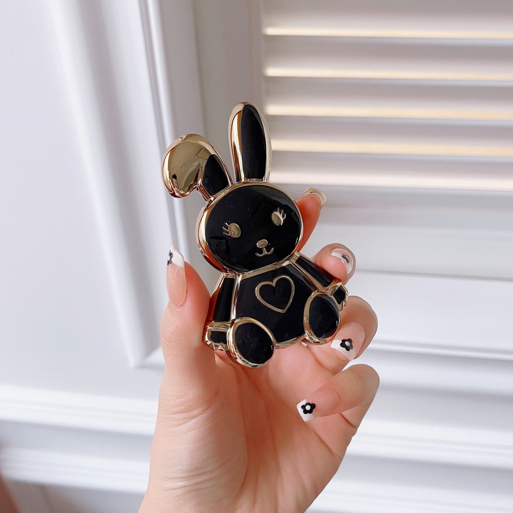 Nhẫn Đỡ Điện Thoại Bằng Kim Loại Mạ Điện Hình Thỏ Hoạt Hình 3D